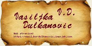 Vasiljka Dulkanović vizit kartica